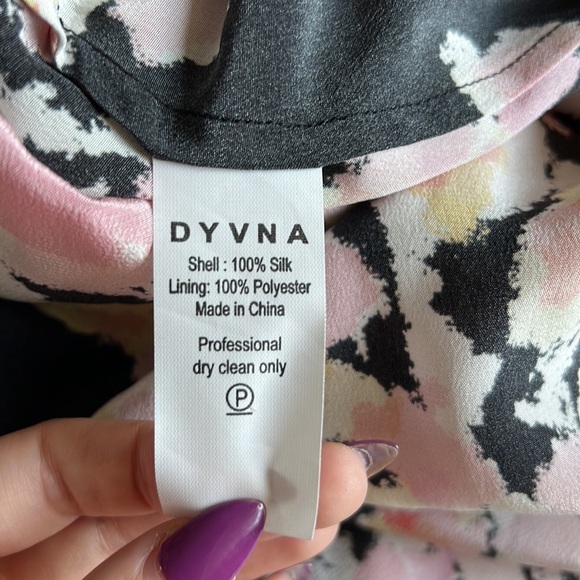 DYVNA - Print Silk Shirtdress in Pink Floral Bouquet - Picture 12 of 15